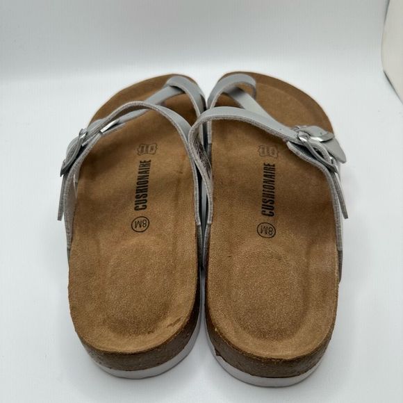 CUSHIONAIRE Women's Cork Footbed Sandal With +Comfort 8 SILVER - Picture 4 of 7